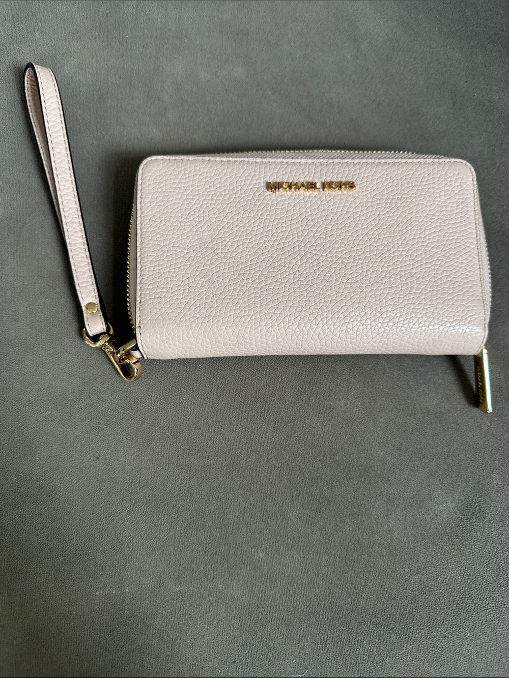 Michael Kors Pale Pink Pebbled Leather Wristlet